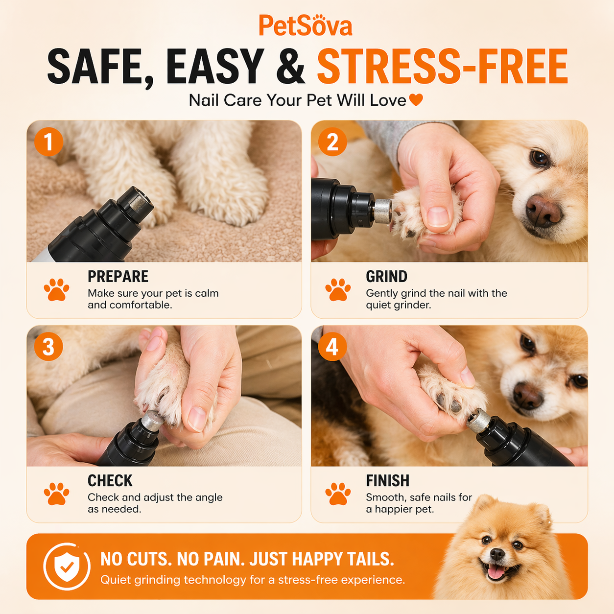 PetSova™ SilentPaw Pro Nail Grinder