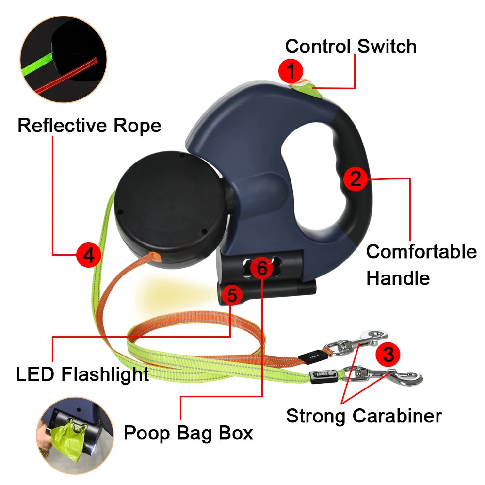 TwinGlow Retractable Leash